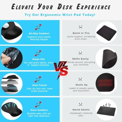 DEMON CHEST ErgoComfort Gel Wrist Rest Mouse Pad-Ergonomic Office Mousepad with Wrist Support-Non-Slip, Design Desk Accessories Mat for Home&Game Decor (02Pink Serenity)