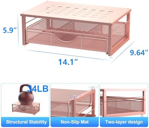 gianotter Computer Monitor Stand Riser with Drawer