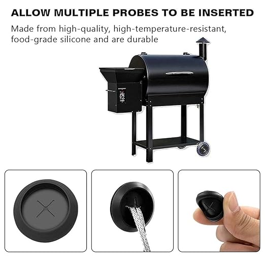 6 Pcs Black Rubber Meat Probe Grommet Replacment Parts for Traeger Wood Pellet Grills,Grills and Outdoor Cooking,Outdoor Cooking Tools and Accessories,Cleaning and Maintenance Tools