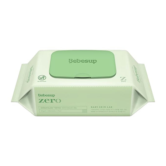 BEBESUP- Korea’s #1 Zero Harsh Chemicals Baby Wipes- Water Based Hypoallergenic Unscented Extra-Thick Organic baby wipes for sensitive skin Zero skin irritants Flip-Top (1 Pack)