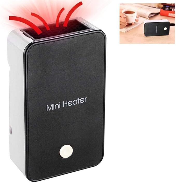 Safety Energy-saving Heater Mini Portable Room Office Desktop Electric Fan Heater Air Warmer Black
