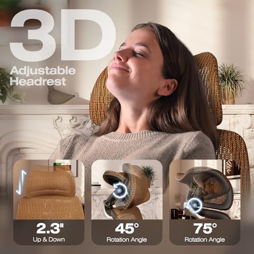 ELABEST X100 Ergonomic Mesh Office Chair with Footrest, Big and Tall Home Desk Chair with 5D Flip-Up Arms, Adjustable 3D Lumbar Support, Gaming & Executive Computer Chair (Tangerine Burst)