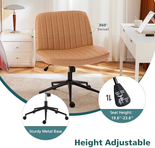 OLIXIS Criss Cross Chair with Wheels, Vanity Chair, Home Office Desk