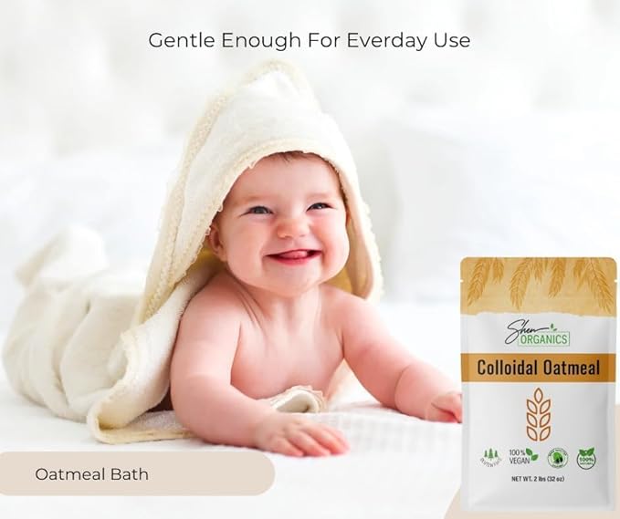 Shea Organics Colloidal Oatmeal, Soothing Bath & Skin Care Powder, Helps Soothe Itchy, Dry Skin, Safe for Babies & Adults, Great for Soap Making (32 Ounce - Pack of 1)