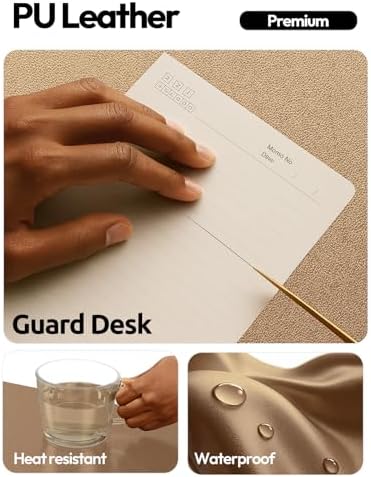 YSAGi Leather Desk Pad Protector, Office Desk Mat, Large Mouse Pad, Non-Slip PU Leather Desk Blotter, Laptop Desk Pad, Waterproof Desk Writing Pad for Office and Home (Shiny Bronze, 47.2" x 23.6")