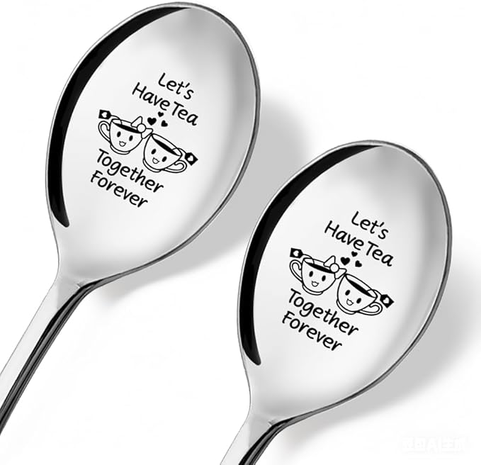 Ice Cream Together 2 Pack Spoons with Gift Box, Ice Cream Together Scoops for Couples, Our Ice Cream Scoops, Spoon Couple Gifts (Funny, F)