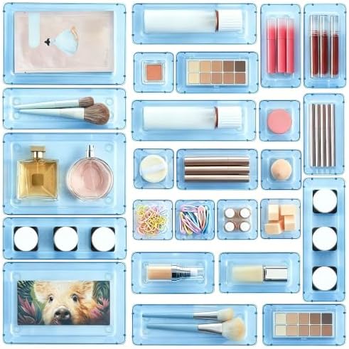 Vtopmart 25 Pack Plastic Drawer Organizers with Non-slip Rubber Pads