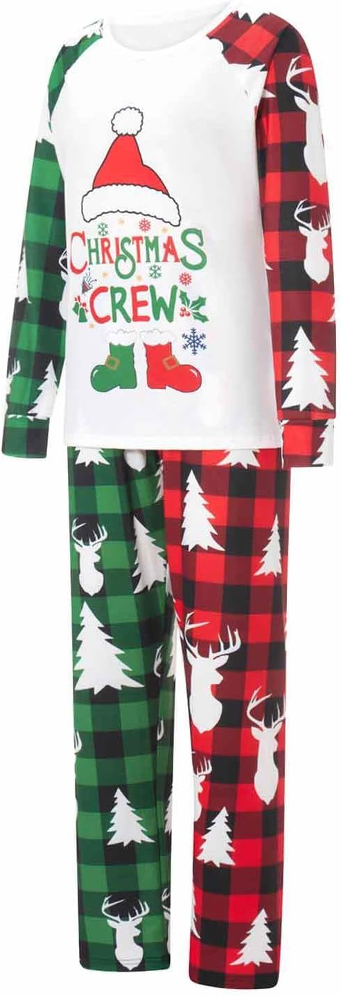 Matching Family Christmas Pajamas Set Elk/Tree/Plaid Holiday Sleepwear Xmas Family Jammies