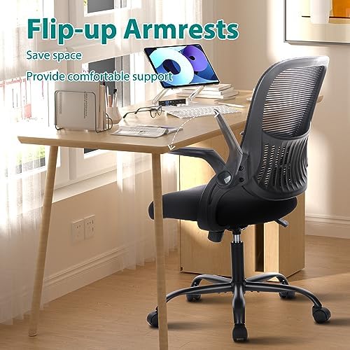 Sweetcrispy Executive Home Office Chair, Mesh Office Chair, Black