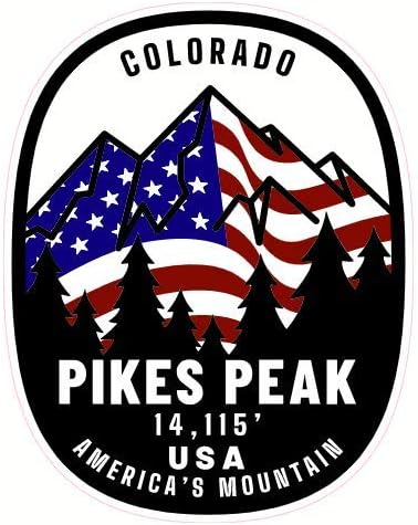 U.S. Custom Stickers Pikes Peak America’s Mountain Decal – Colorado Scenic Vinyl Sticker for Cars, Trucks, Windows & Travel Gear – Weather-Ready Glossy Outdoor Graphic 7 Inch