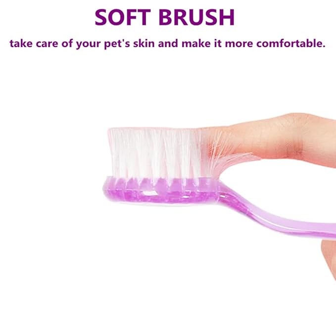 3PC Small Animal Bath Brush with Lid Soft Cleansing Brush Massage Combs for Hedgehog Guinea Pig Rabbit Chinchilla Ferret Small Animal Grooming Tool Cleaning Supplies