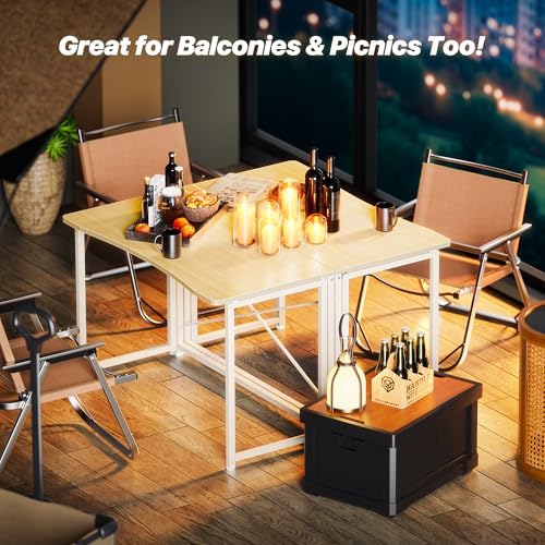 Huuger Folding Desk for Small Spaces, 39.4 Inch Foldable Computer Table