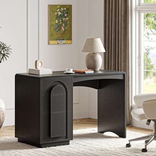 Bestier 47" Computer Desk with 3 Drawers, Executive Style, Black