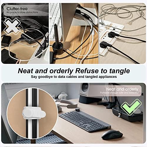 24Pcs Silicone Cable Ties, Cord Organizer Cable Management-2Sizes