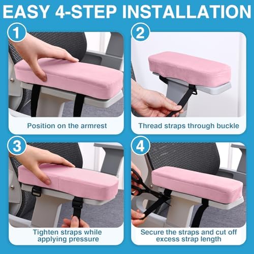 Smiry Memory Foam Office Chair Armrest Pads, Non-Slip Armrest Cushion