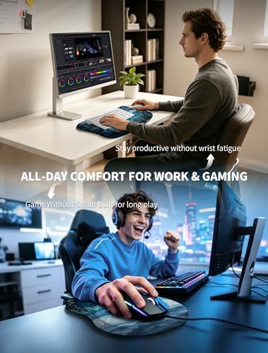 Ergonomic Keyboard Stand, Wrist Rest & Mouse Pad, Memory Foam Wrist Support