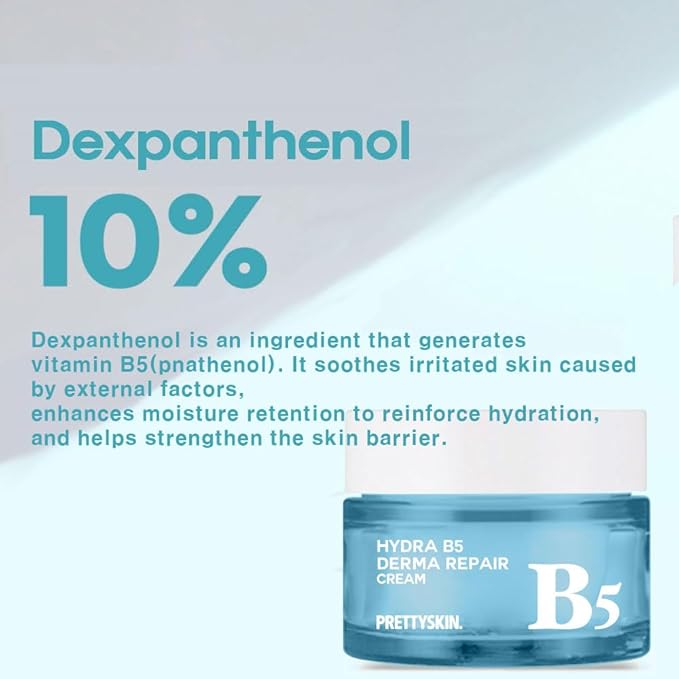 PRETTYSKIN Hydra Vitamin B5 Derma Repair Cream for Face–Strengthen skin Barrier with Niacinamide 10% Dexpanthenol & Centella Asiatica Extract-Korean Skin care - 1.75fl.oz.(52ml)
