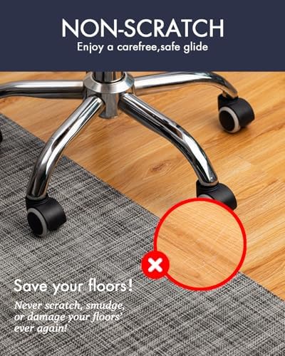 BARoyal Office Chair Mat for Hardwood Floor Under Desk Computer Rolling Chair Mat for Wood/Tile Floor Non-Slip Heavy Duty Desk Rug PVC Plastic Hard Floor Protector 36" x 48"(Gravel)