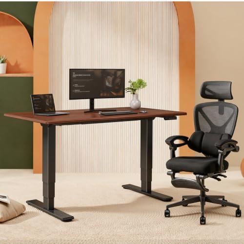 FLEXISPOT E6 Solid Wood Dual Motor 3-Stage Electric Standing Desk, 63 x 30