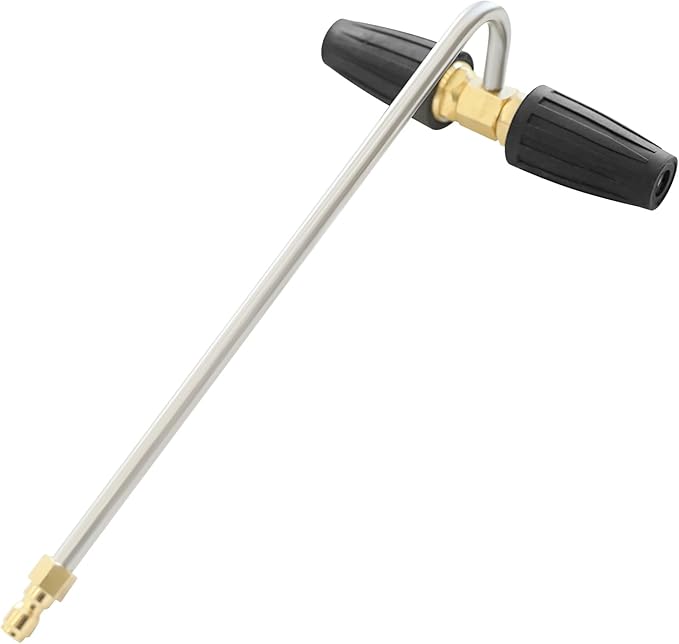 Pressure Washer Gutter Cleaner Attachment, Rotating Pressure Washer Turbo Nozzle with 1/4'' Quick Connect, Extension Wand for Cleaning Brick&Concrete&Vinyl Surfaces, Max 4000PSI (Rotating Turbo)