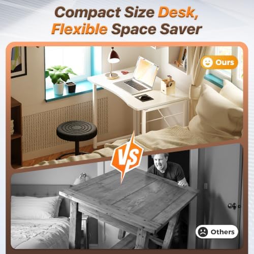 Huuger Folding Desk for Small Spaces, 31.5 Inch Foldable Computer Table