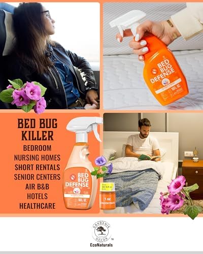 All Natural Bed Bug Spray -Non-Toxic Bed Bugs Killer - 2 Bottle Pack 16 oz + 1 oz Concentrate - Fast-Acting Beds Bug Killer | Kills Fleas and Mites