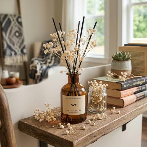 Vanilla & Coconut Scent Reed Diffuser Set for Bathroom Decor