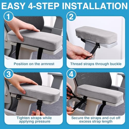 Smiry Memory Foam Office Chair Armrest Pads, Non-Slip Armrest Cushion