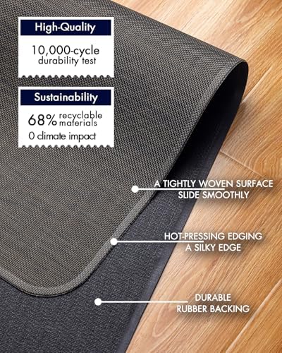 BARoyal Office Chair Mat for Hardwood Floor Under Desk Computer Rolling Chair Mat for Wood/Tile Floor Non-Slip Heavy Duty Desk Rug PVC Plastic Hard Floor Protector 36"x 55" (Espresso)