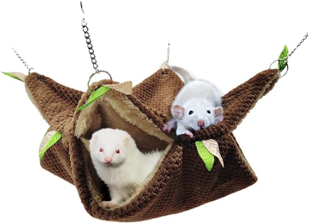 EAEDMY Ferret Rat Hammock Tunnel Toys Cage Accessories, Guinea Pig Hideout Tunnel, Warm Bed for Rat Ferret Guinea Pig Sleep Hide and Play (3.Hammock)