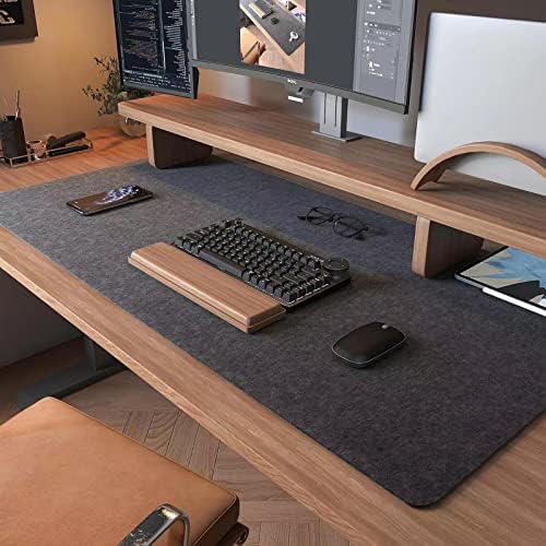 DAWNTREES Large Felt Desk Mat,39.4''x19.69'' Full Keyboard and Mouse Pad