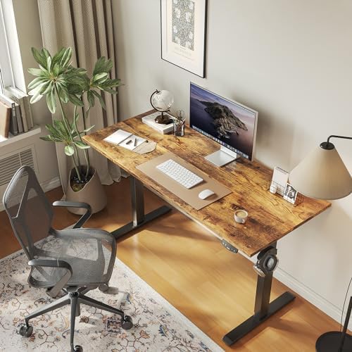 Agilestic 48*24 Inch Height Adjustable Electric Standing Desk, Rustic Brown