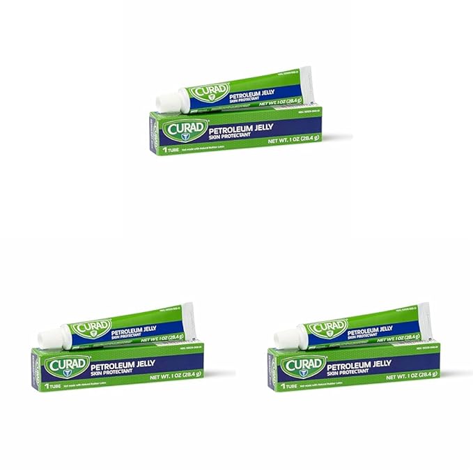 CURAD Petroleum Jelly, Skin Protectant and Moisturizer, 1 oz. Tube (Pack of 3)