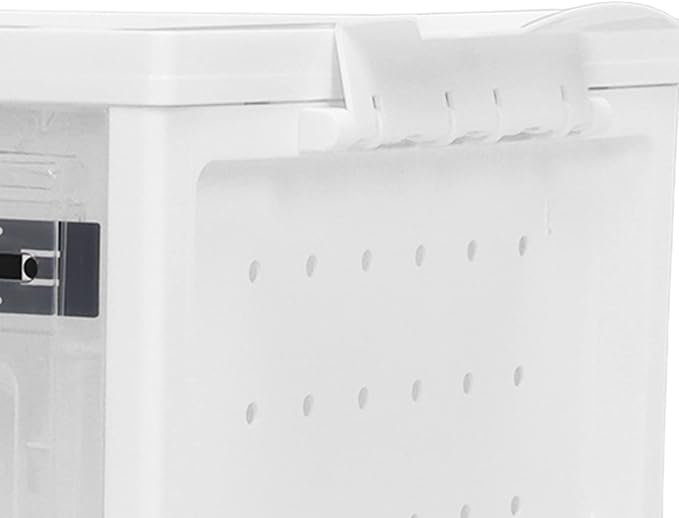 Pet Box ABS Material Small Pet Terrarium Hinged Front Opening Door Large Mesh Cover Top Hedgehog Holder (White)