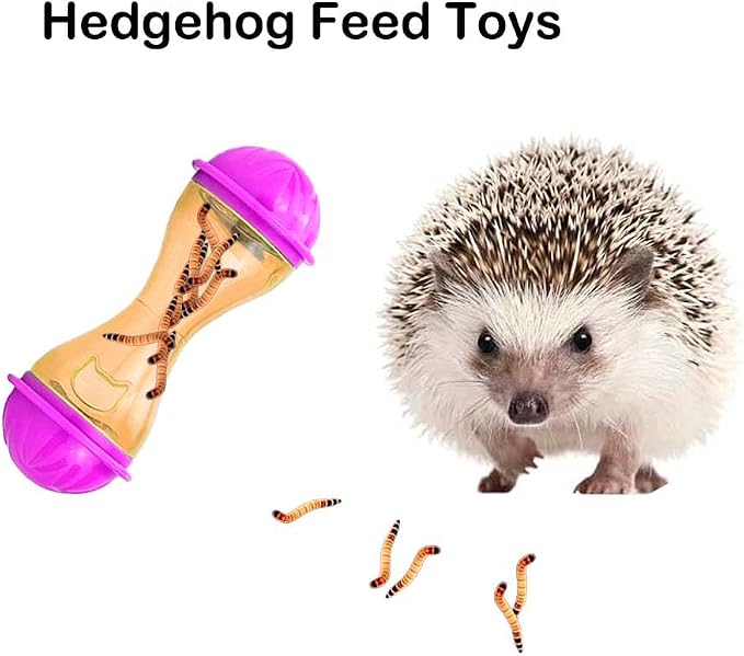 4 Hedgehog Feed Toys Hedgehog Enrichment Toy Hedgehog Supplies Cage Accessories Small Animal Treat Ball Food Dispenser Pet Feeder Feeding Toy for Hamster Lizard Turtle Tortoise Sugar Glider Ferret