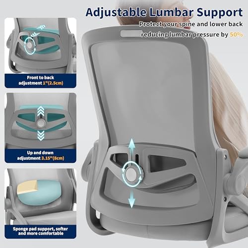 Ergonomic Office Chair Desk Chair with Adjustable Lumbar Support