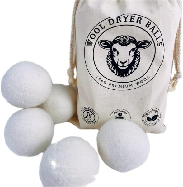 Natural Fabric Softener, Organic, Reusable, Unsented, 6-Pack XL, Replacment to Dryer Sheets,1500 Loads, Hypoallergenic