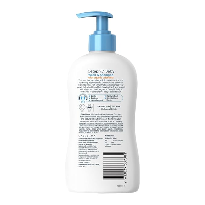 Baby Wash & Shampoo ,Tear Free, Paraben, Colorant and Mineral Oil Free, 13.5 Fl. Oz (Packaging May Vary)