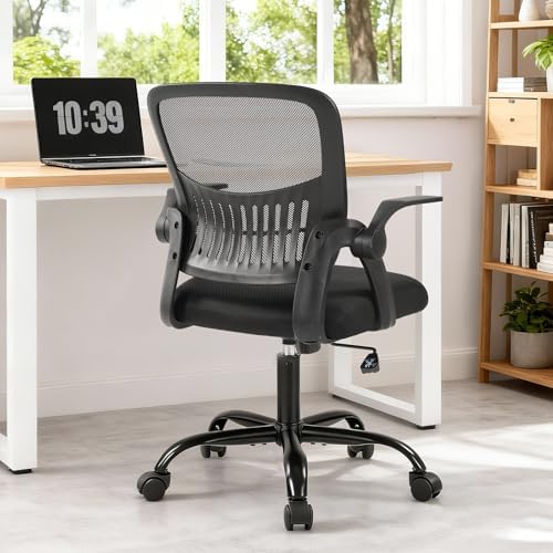 Sweetcrispy Computer Desk Chair, Home Office Chair, Lumbar Support, Black