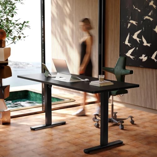 HUANUO 71x30 Inch Electric Standing Desk, Height Adjustable, Black