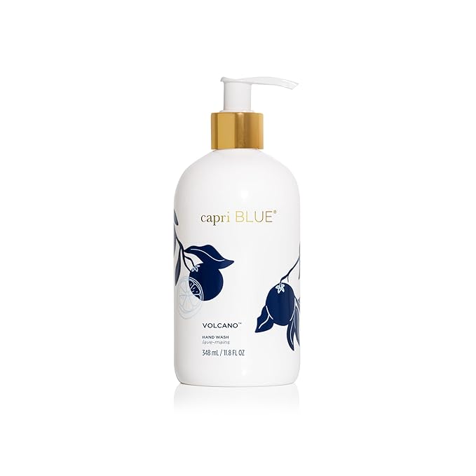 Capri Blue Hand Wash Soap – Flora Edit Collection – Cleansing Liquid Hand Soap Infused with Plant-Based Glycerin – Skin Care – Notes of Juicy Tropical Fruits & Sugared Citrus (Volcano, 11.8 fl oz)