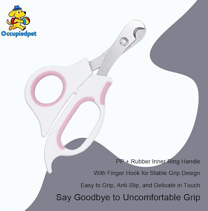 Pet Nail Clippers for Small Animals, Stainless Steel Cat Nail Trimmers with Non-Slip Handle, Safe & Sharp Claw Cutter for Puppies, Cats, Rabbits and Ferrets | Featuring Non-Slip Handle, Safe & Sharp Claw Cutter for Puppies, Cats, Rabbits and Ferrets