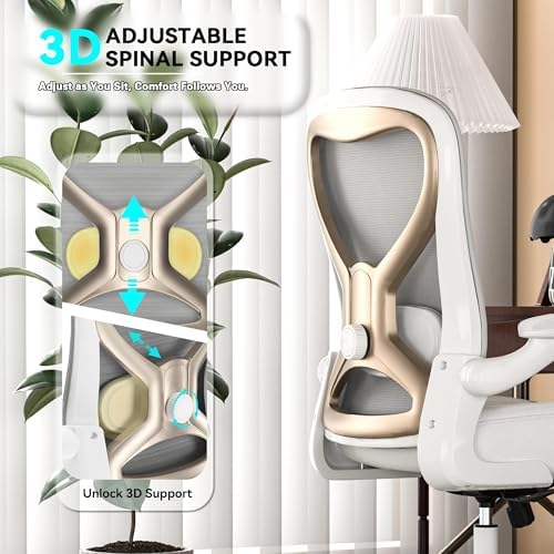 Ergonomic Home Office Chair, 4-Way Lumbar, Thick Cushion, 330LBS