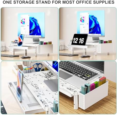 WALI Computer Monitor Stand with Storage and Pen Holder