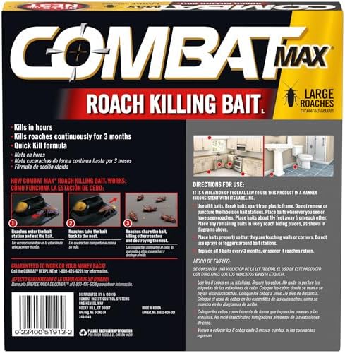 Combat Max Roach Killing Bait, Large Roaches, Kills the Nest, 8 Count
