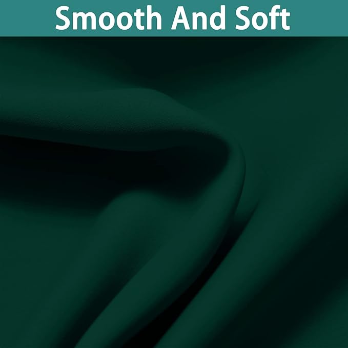 Yakamok 63 Inch Length Full Blackout Curtains for Bedroom, 2 Thick Layers Grommet Top Thermal Insulated Soundproof Drapes with Black Liner for Living Room(52Wx63L,Dark Green, 2 Panels)