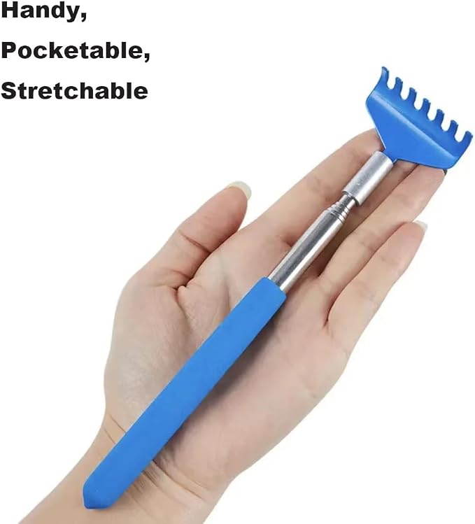 2PC Cat Comb Telescopic Teaser Wand Retractable Scratch Comb Tickle Handy Interactive Play Toy for Small Animal Rabbit Ferret Guinea Pig Dog (Rake)