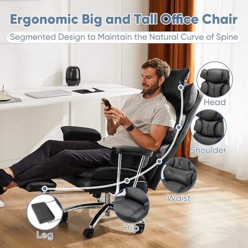 DUMOS Ergonomic Home Office Desk Chair, Executive Chair, PU Leather