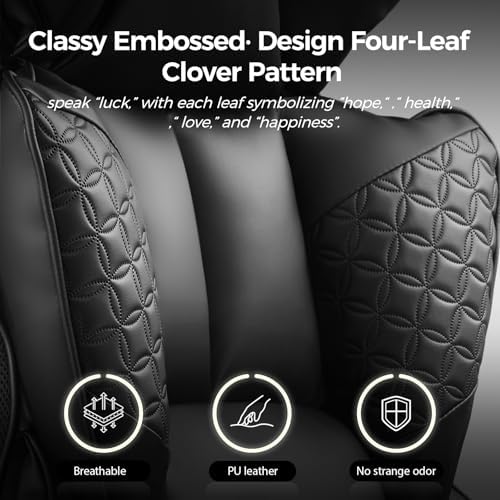 COMHOMA Big and Tall Office Chair Heavy Duty Wide Ergonomic Gaming Chair with Deluxe Embossing Leather with Foot Rest 150°Reclining Adjustable Armrests Pocket Spring Back Support and Without Pillow