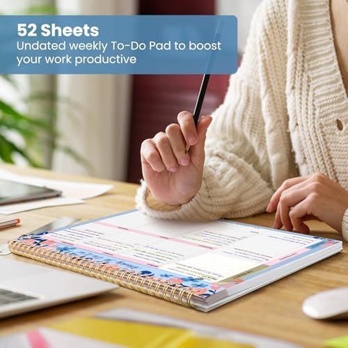 Weekly To Do List Notepad with 52 Undated Sheets（8.5"×11"）- Undated Weekly Planner Notepad for Office Desk Accessories and Supplies - Frosted Coral